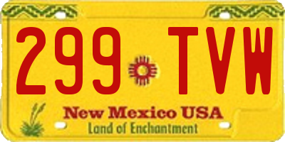 NM license plate 299TVW