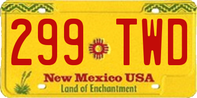 NM license plate 299TWD