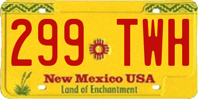 NM license plate 299TWH