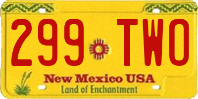 NM license plate 299TWO