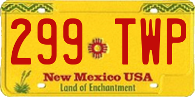 NM license plate 299TWP