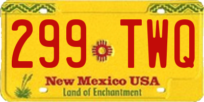 NM license plate 299TWQ