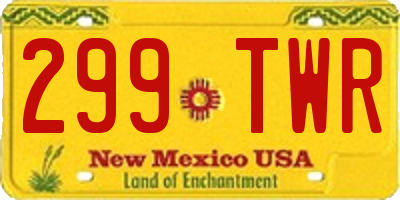 NM license plate 299TWR