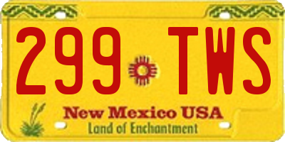 NM license plate 299TWS