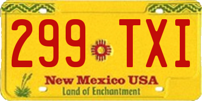 NM license plate 299TXI