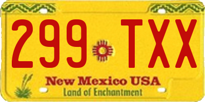 NM license plate 299TXX