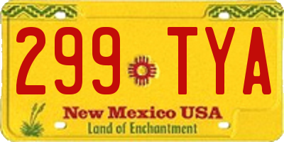 NM license plate 299TYA