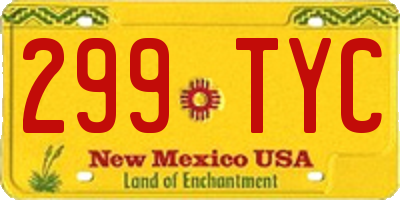 NM license plate 299TYC