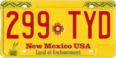 NM license plate 299TYD