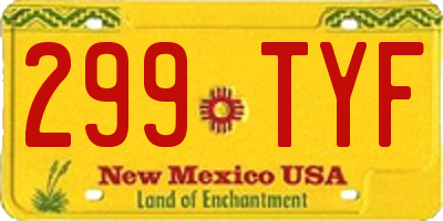 NM license plate 299TYF