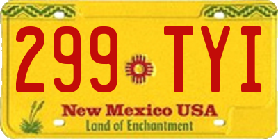 NM license plate 299TYI