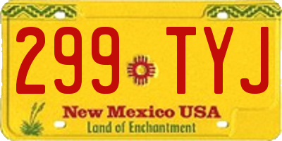 NM license plate 299TYJ