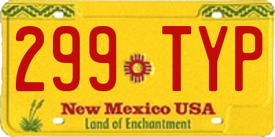NM license plate 299TYP