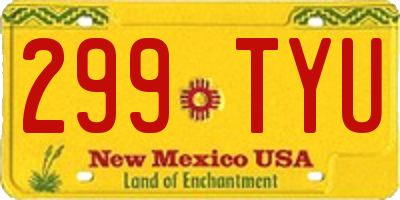 NM license plate 299TYU