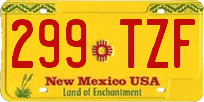 NM license plate 299TZF