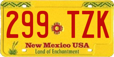 NM license plate 299TZK