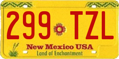 NM license plate 299TZL