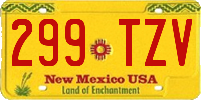 NM license plate 299TZV