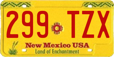 NM license plate 299TZX