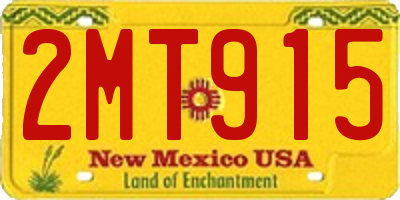 NM license plate 2MT915
