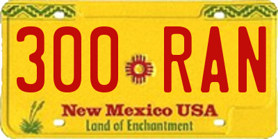 NM license plate 300RAN