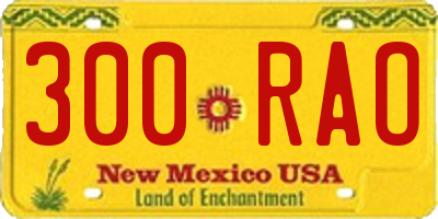 NM license plate 300RAO