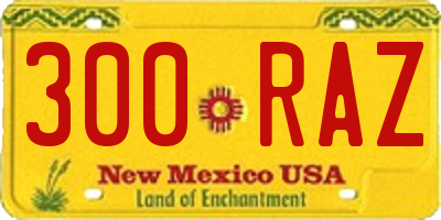 NM license plate 300RAZ