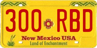 NM license plate 300RBD