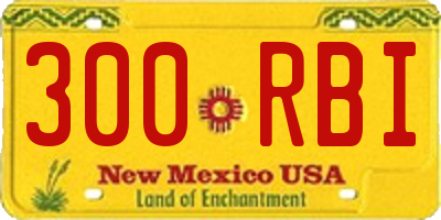 NM license plate 300RBI