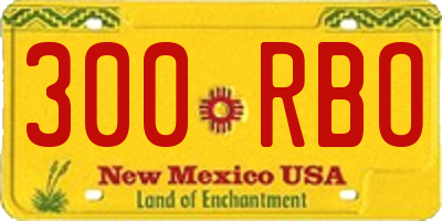 NM license plate 300RBO