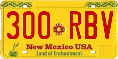 NM license plate 300RBV