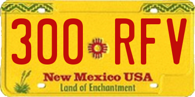 NM license plate 300RFV
