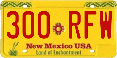 NM license plate 300RFW