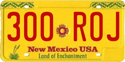 NM license plate 300ROJ