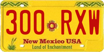 NM license plate 300RXW