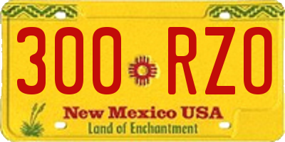 NM license plate 300RZO