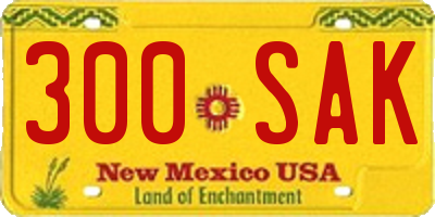 NM license plate 300SAK