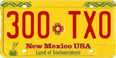 NM license plate 300TXO