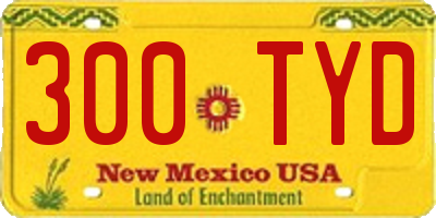 NM license plate 300TYD