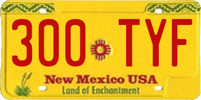 NM license plate 300TYF