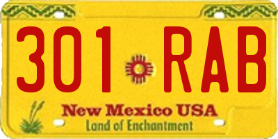 NM license plate 301RAB