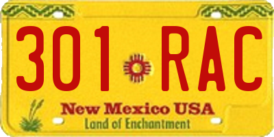 NM license plate 301RAC