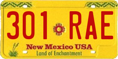 NM license plate 301RAE