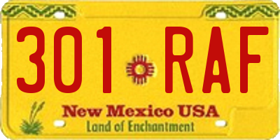 NM license plate 301RAF