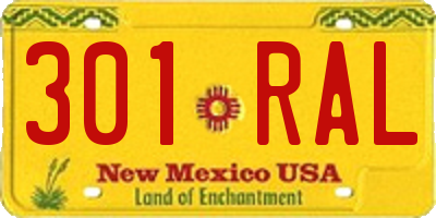 NM license plate 301RAL