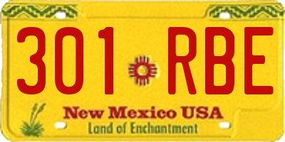 NM license plate 301RBE