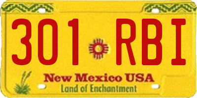 NM license plate 301RBI