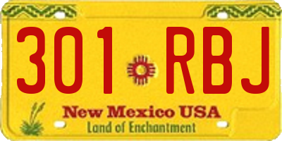 NM license plate 301RBJ