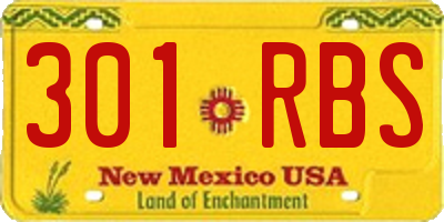 NM license plate 301RBS