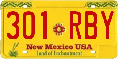 NM license plate 301RBY